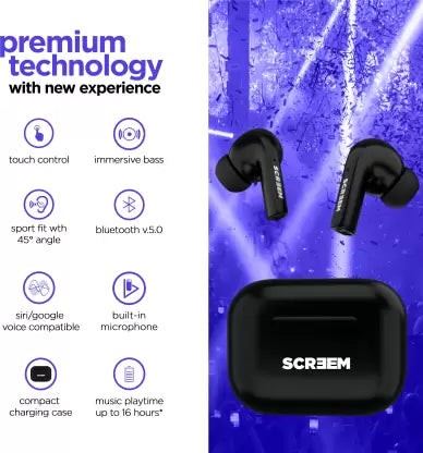 Screem Ibeza Pro Bluetooth Headset (Black, True Wireless) Screem Ibeza Pro Bluetooth Headset (Black, True Wireless)